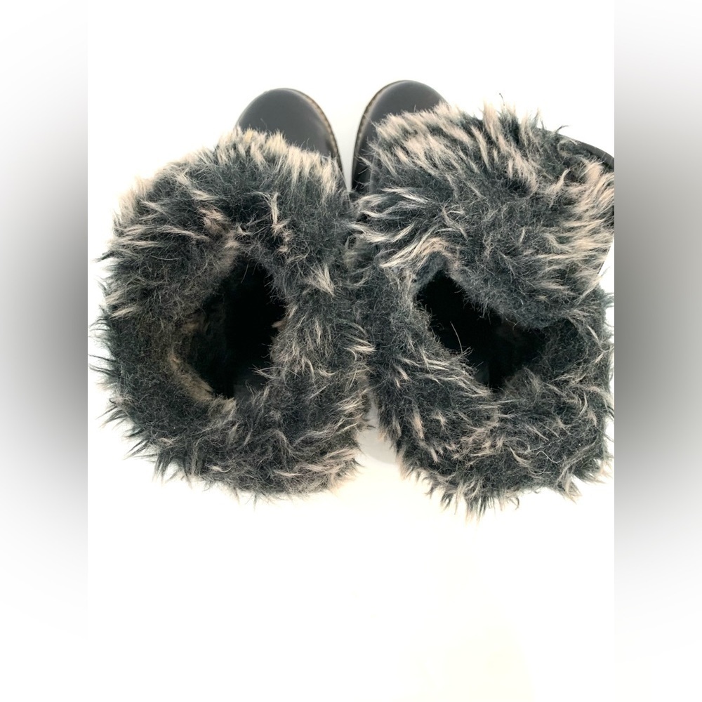Dirty Laundry Faux Black Leather & Fur Right Time Combat Boots - Women's Sz 8.5 - Picture 13 of 13